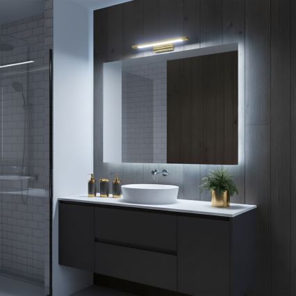 KLIMT LED-spiegelverlichting voor de badkamer, 8W, 230V, 3000/4000/6000K, 40 cm, IP44, goudkleurig