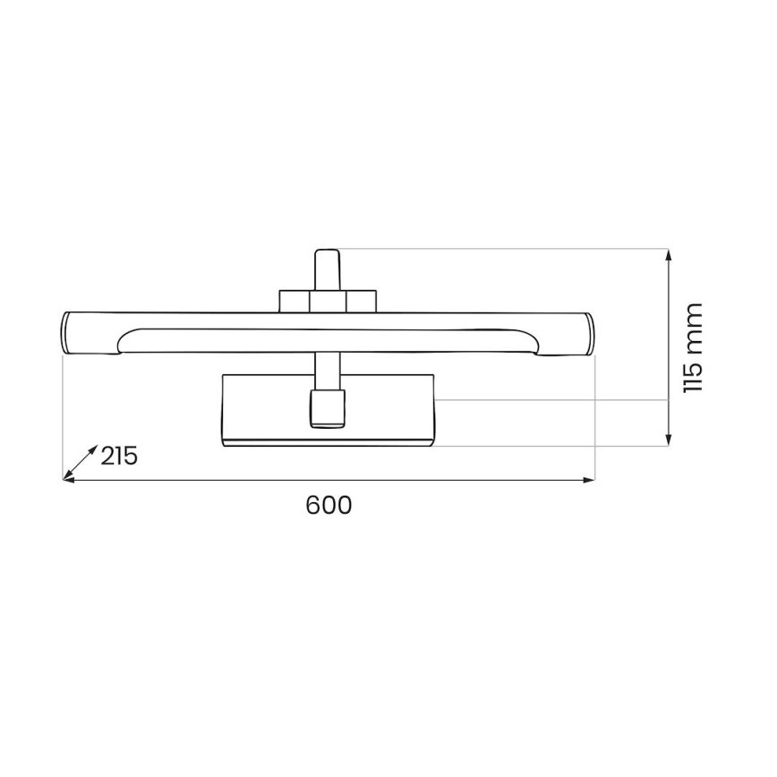 LED-spiegelverlichting voor de badkamer VINCI LED/15W/230V 60 cm IP44 zwart
