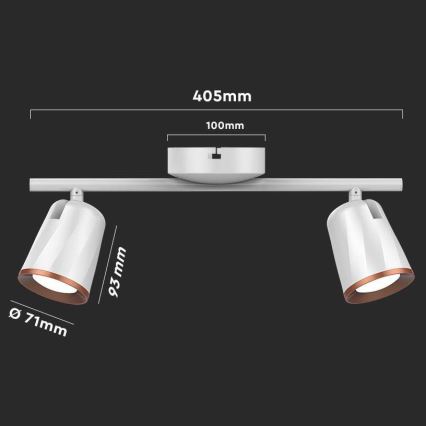 LED spot 2xLED/5W/230V 3000K wit