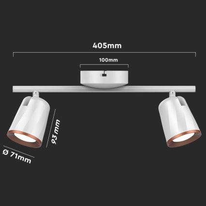 LED spot 2xLED/5W/230V 4000K wit