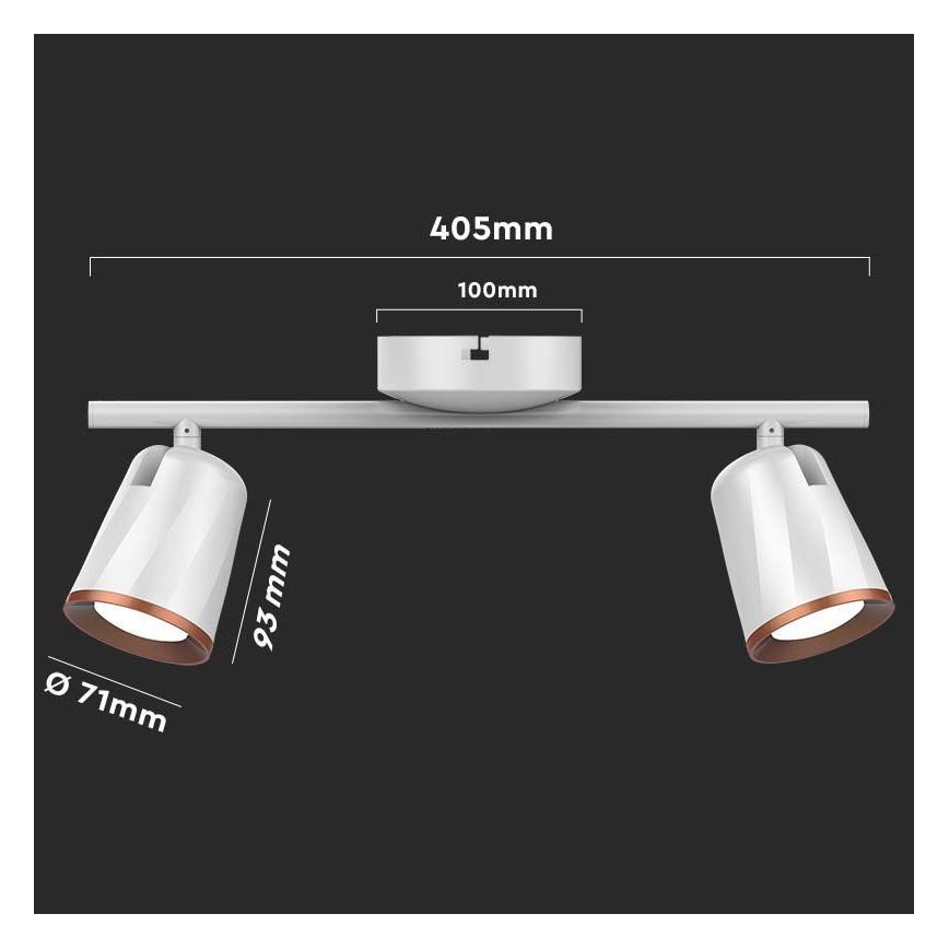 LED spot 2xLED/5W/230V 4000K wit