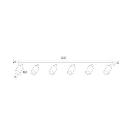 LED spot ANGIE 6xGU10/6W/230V zwart