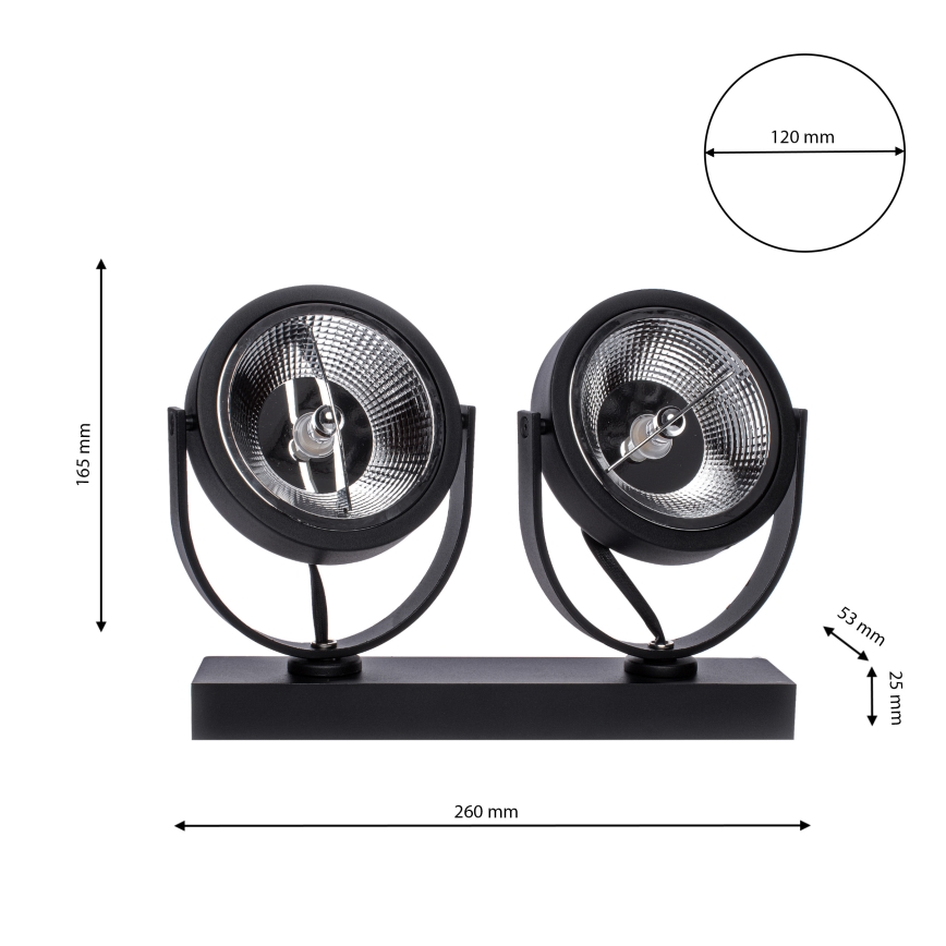 LED spot LUGAR 2xAR111 - GU10/25W/230V