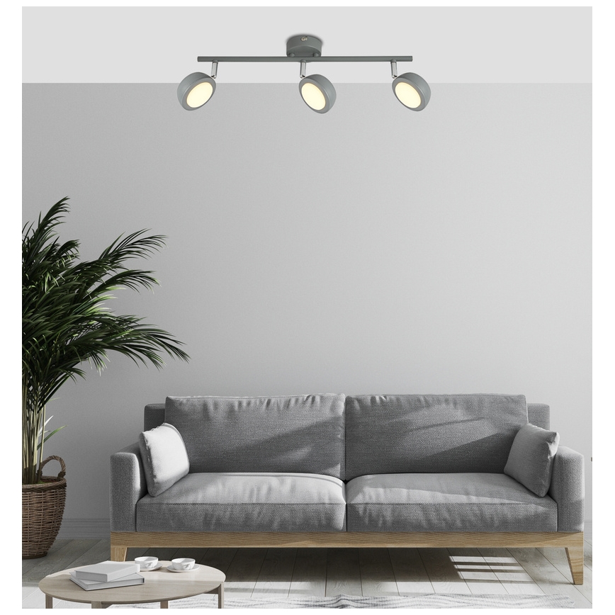 LED spot MILD 3xLED/6W/230V grijs
