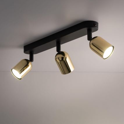 LED-spot TOP 3xGU10/10W/230V zwart/goud