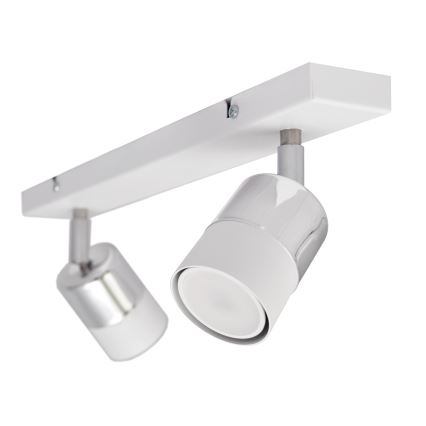 LED spot TUBSSON 2xGU10/4,8W/230V wit/glanzend chroom 