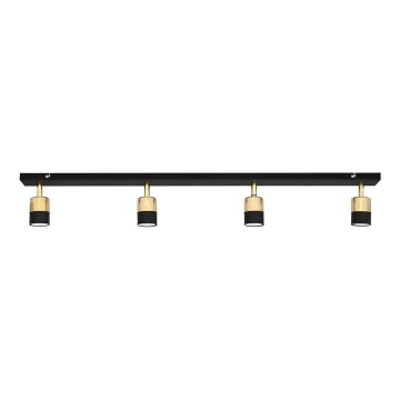 LED Spot TUBSSON 4xGU10/4,8W/230V zwart/goud