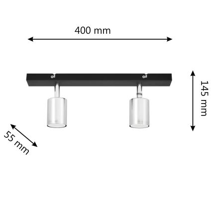LED spot TUNE 2xGU10/4,8W/230V mat chroom/zwart