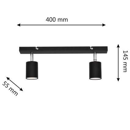 LED spot TUNE 2xGU10/4,8W/230V zwart