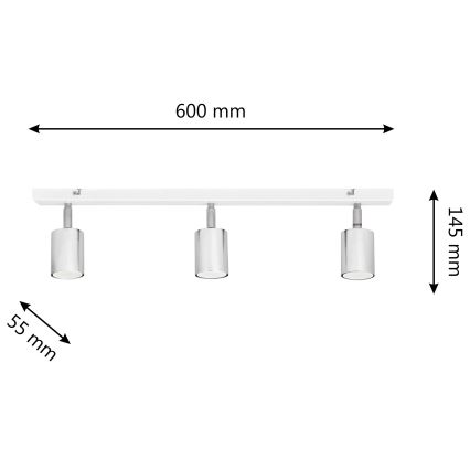 LED spot TUNE 3xGU10/4,8W/230V mat chroom/wit
