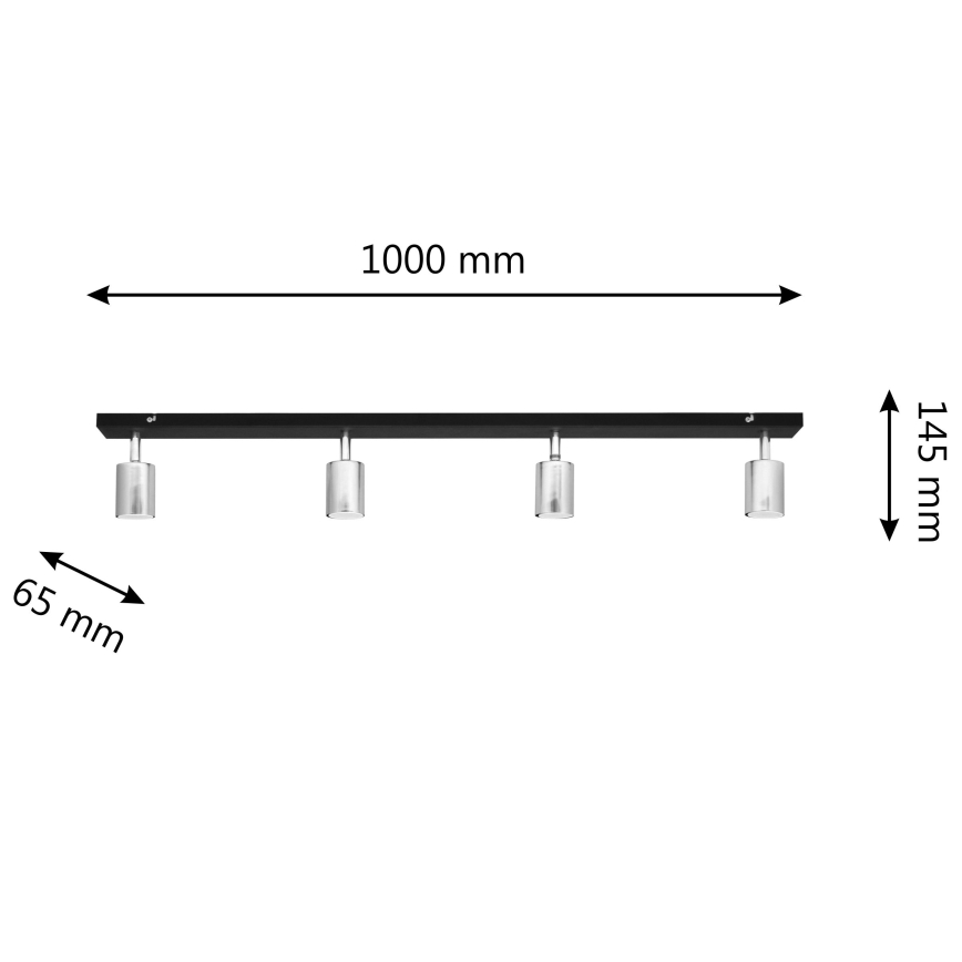 LED spot TUNE 4xGU10/4,8W/230V mat chroom/zwart