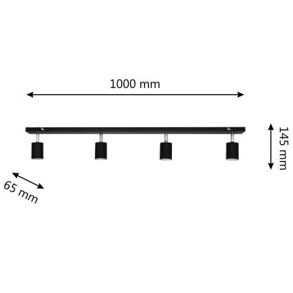 LED spot TUNE 4xGU10/4,8W/230V zwart