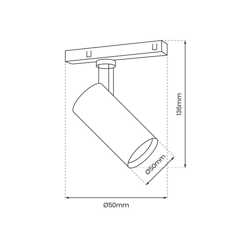 LED Spot voor railsysteem MAGNETIC TRACK LED/10W/48V zwart