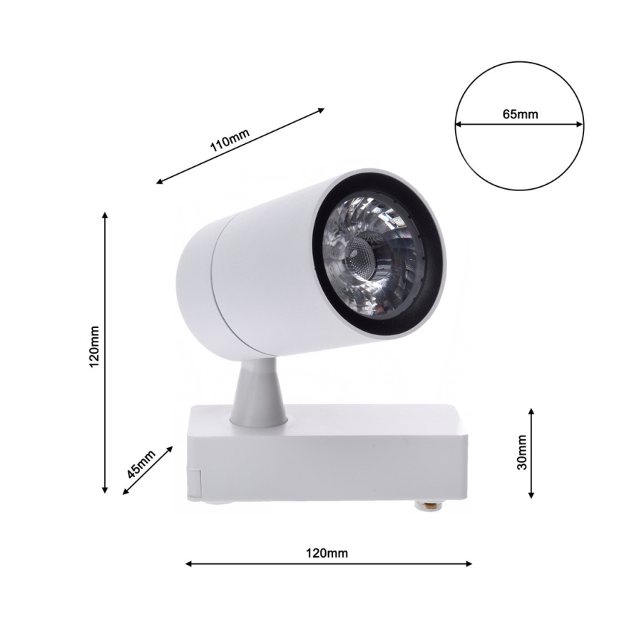 LED Spot voor railsysteem TRACK LIGHT LED/7W/230V 4000K wit
