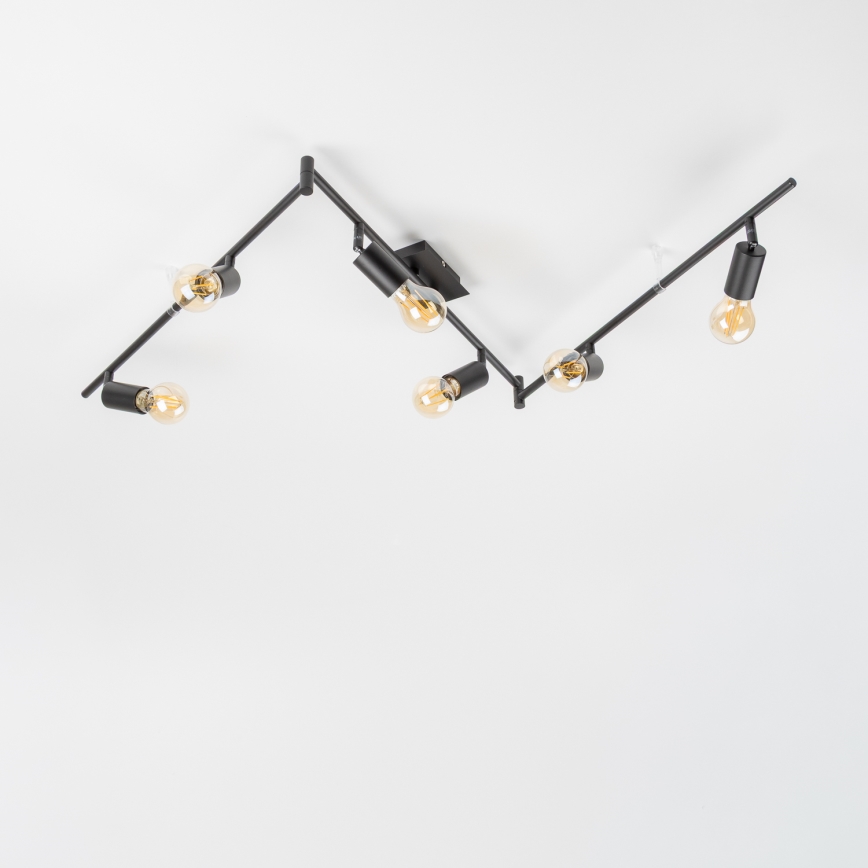 LED spotarmatuur 6xE27/6,5W/230V zwart