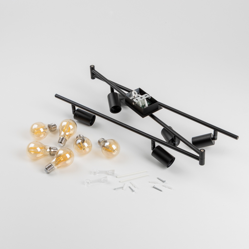 LED spotarmatuur 6xE27/6,5W/230V zwart