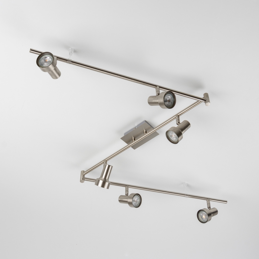 LED spotarmatuur 6xGU10/4,7W/230V mat chroom