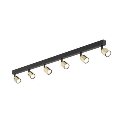 LED-spotarmatuur TOP 6xGU10/10W/230V zwart/goud