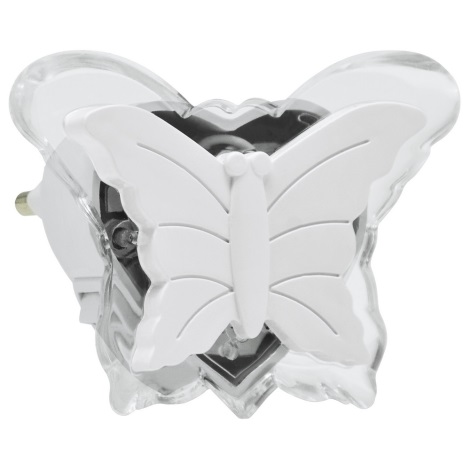 LED Stekkernachtlamp 0,4W/230V witte vlinder