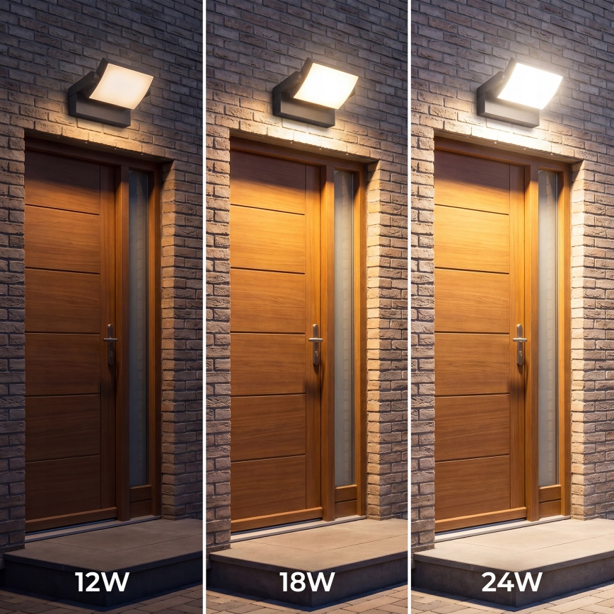 LED dimbare buitenwandlamp LED/12/18/24W/230V 3000/4000/6500K IP54 zwart