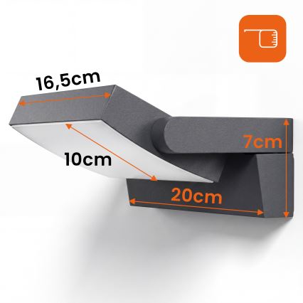 LED dimbare buitenwandlamp LED/12/18/24W/230V 3000/4000/6500K IP54 zwart