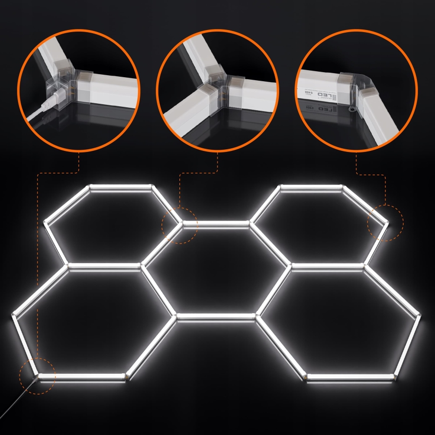 Plafonnier LED dimmable HEXAGON LED/192W/85-265V 5000K 160x221 cm CRI 90 IP54 blanc
