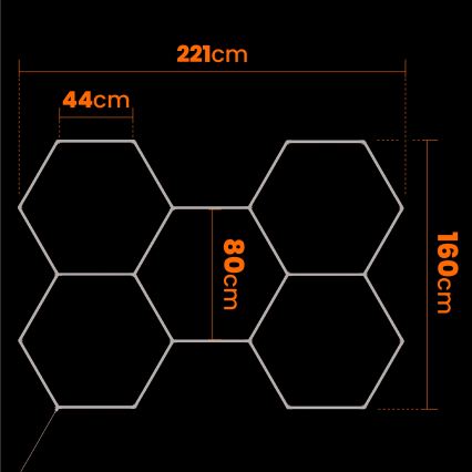 Plafonnier LED dimmable HEXAGON LED/192W/85-265V 5000K 160x221 cm CRI 90 IP54 blanc