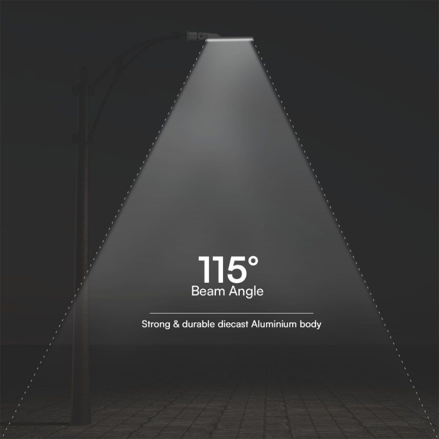 LED Straatlamp met schemersensor SAMSUNG CHIP LED/100W/230V 4000K IP65 grijs