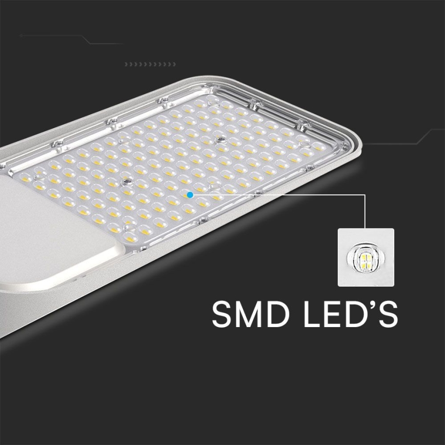 LED Straatlamp met schemersensor SAMSUNG CHIP LED/100W/230V 4000K IP65 grijs