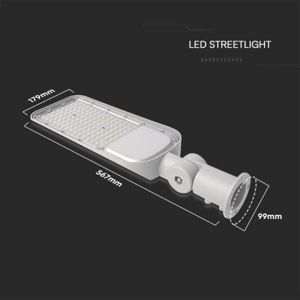 LED Straatlamp met schemersensor SAMSUNG CHIP LED/100W/230V 4000K IP65 grijs