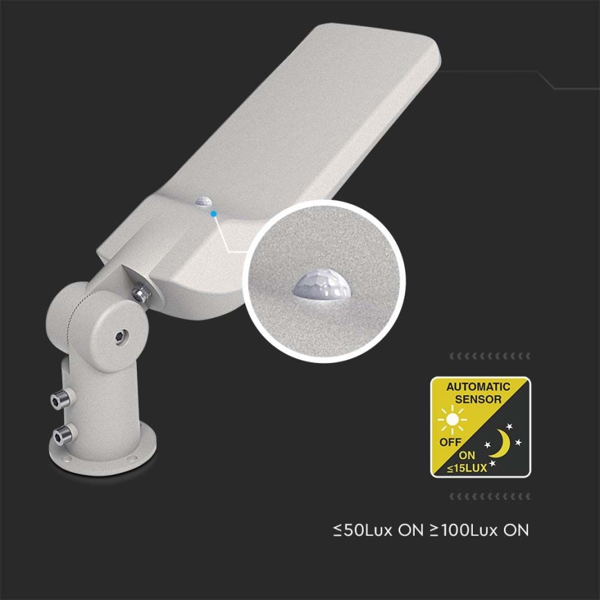 LED Straatlamp met schemersensor SAMSUNG CHIP LED/100W/230V 6500K IP65 grijs