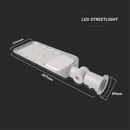 LED Straatlamp SAMSUNG CHIP LED/100W/230V 6500K IP65 grijs