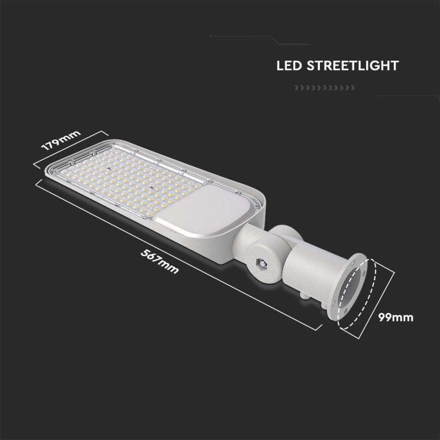 LED Straatlamp SAMSUNG CHIP LED/100W/230V 6500K IP65 grijs