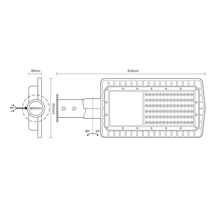 LED Straatlantaarn LED/100W/230V 5000K IP65