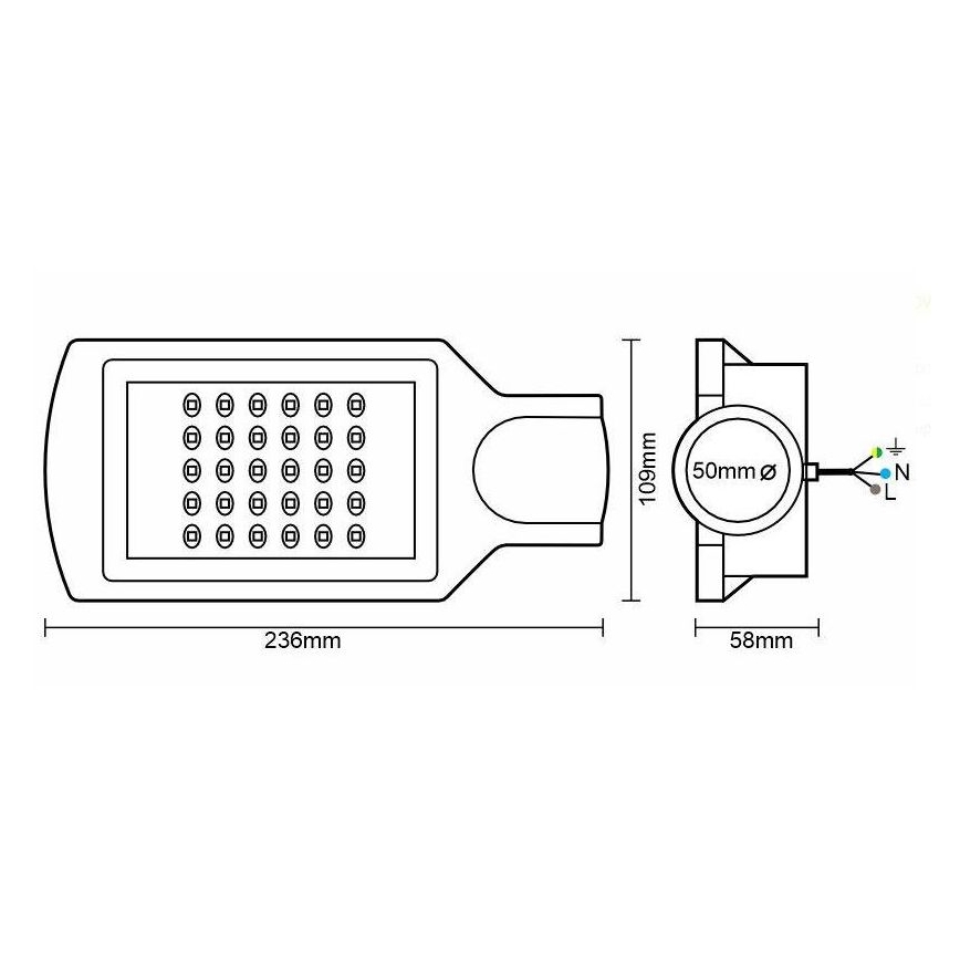 LED Straatlantaarn LED/30W/170-400V IP67