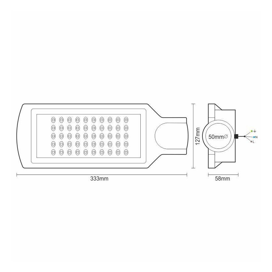 LED Straatlantaarn LED/50W/170-400V 4000K IP65
