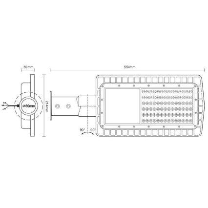 LED Straatlantaarn LED/60W/230V 5000K IP65