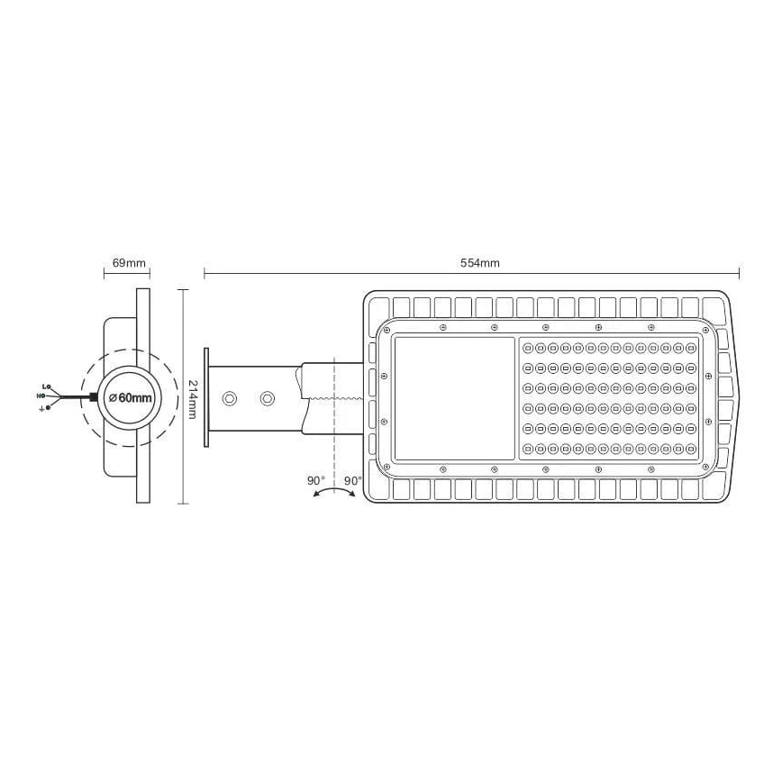 LED Straatlantaarn LED/60W/230V 5000K IP65