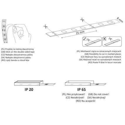 LED Strip 2m LED/18W/12V 4000K