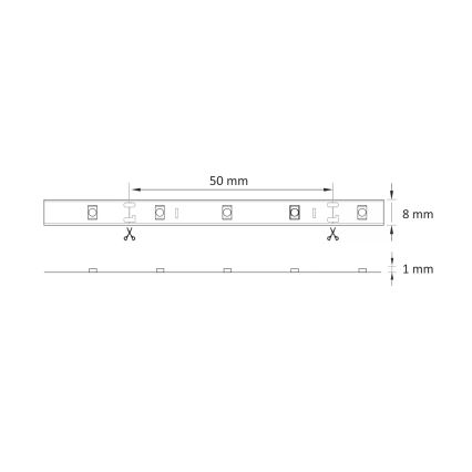 LED Strip 5m LED/10W/12V IP20 6500K
