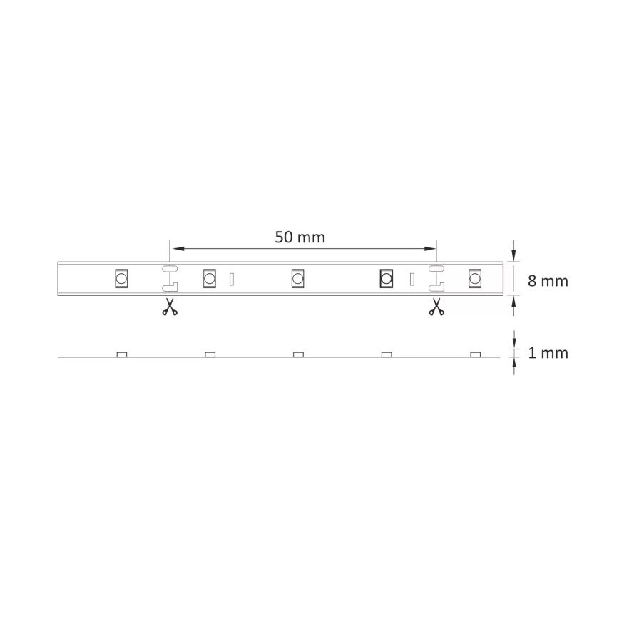 LED Strip 5m LED/10W/12V IP20 6500K