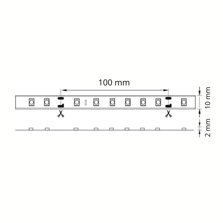 LED Strip 5m LED/10W/12V IP20 wit