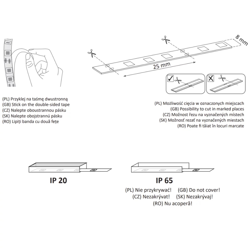 LED Strip 5m LED/36W/12V 4000K