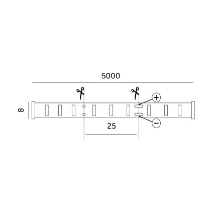 LED Strip LED/50W/12V 5 m 3000K