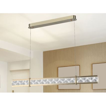 Lustre en cristal dimmable sur câble ENRIQUE LED/20W//230V 3000-6000K + télécommande
