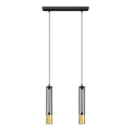 LED Suspension filaire BARS 2xGU10/4,8W/230V noir/doré