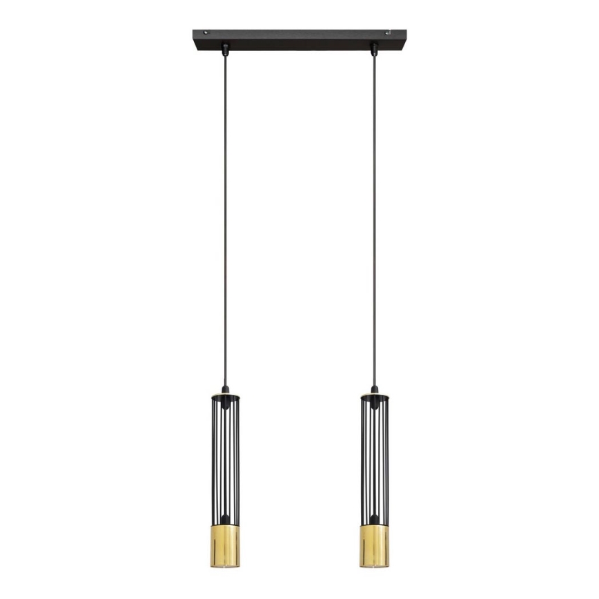 LED Suspension filaire BARS 2xGU10/4,8W/230V noir/doré