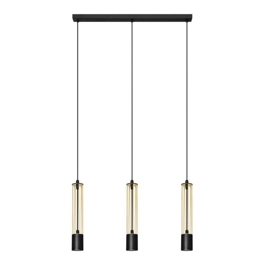 LED Suspension filaire BARS 3xGU10/4,8W/230V noire/dorée