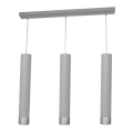 LED Suspension filaire TUBA 3xGU10/4,8W/230V gris/chrome brillant