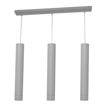 LED Suspension filaire TUBA 3xGU10/4,8W/230V gris